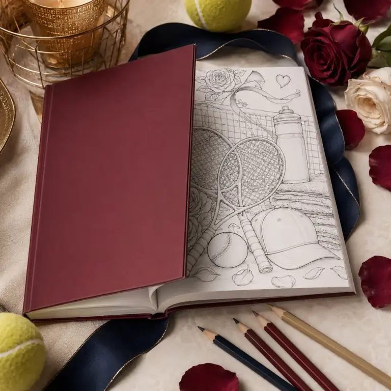 Illustrative Produktdarstellung: Ausmalbuch Sports Romance